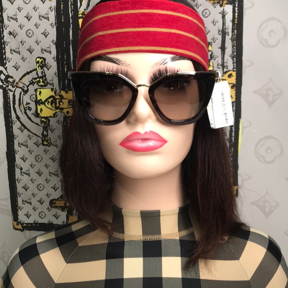 New Authentic Prada PR53S 2AU-3D0 – Havana Brown Gradient Cat-Eye Sunglasses - Picture 4 of 14